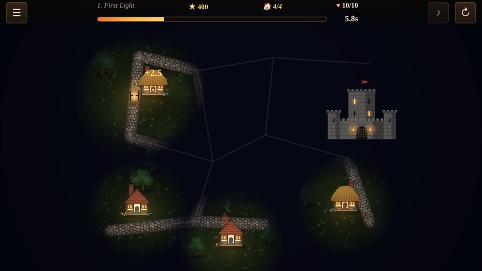 Medieval England village at night