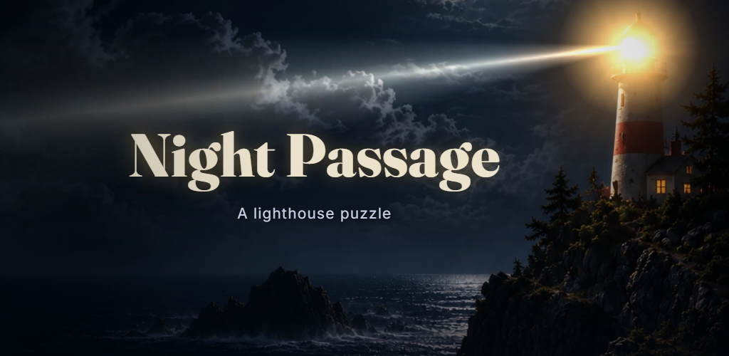Night Passage: a lighthouse beam sweeping across a dark sea