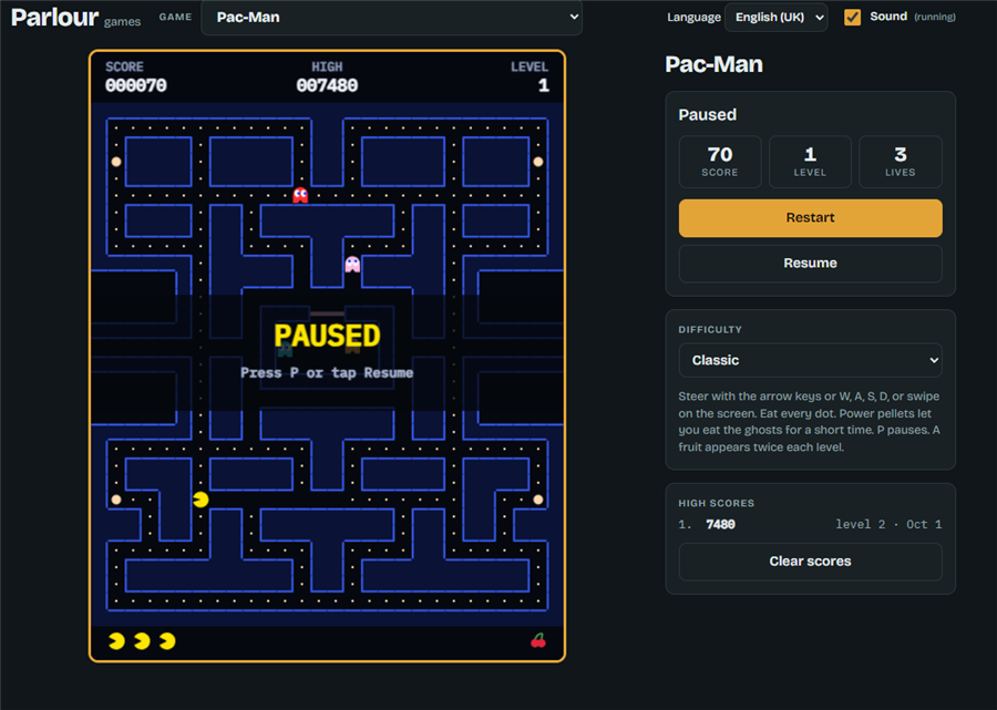Parlour Pac-Man maze